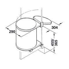 Thùng Rác Treo Sau Cửa Bản Lề Hafele 502.12.023