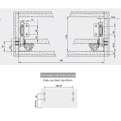 Ray Hộp Alto-S Giảm Chấn H80mm Hafele 552.35.365
