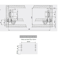 Ray Hộp Altl-S Giảm Chấn H120mm Hafele 552.35.375