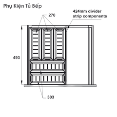 Khay Chia Ngăn Kéo 500mm Bằng Inox Hafele 552.52.390