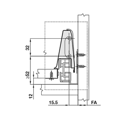Ray Hộp Alto Giảm Chấn H84mm Hafele 552.75.005