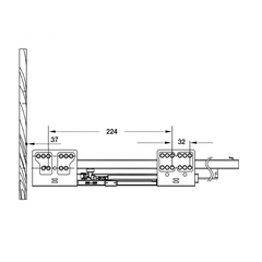 Ray Hộp Alto Giảm Chấn H84mm Hafele 552.75.005
