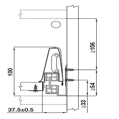 Ray Hộp Alto Giảm Chấn H135mm Hafele 552.77.785