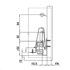 Ray Hộp Alto Giảm Chấn H135mm Hafele 552.77.785