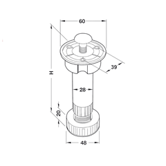 Chân Tủ Bằng Nhựa 120mm Hafele 637.45.344