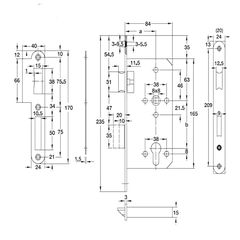 Thân Khóa Lưỡi Gà Chốt Chết 72mm Hafele 911.02.168