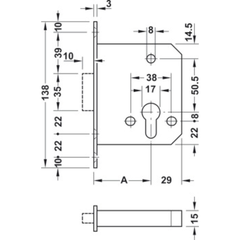 Thân Khoá Chốt Chết Hafele 911.22.490