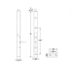 Chốt Âm 300mm Hafele 911.62.683