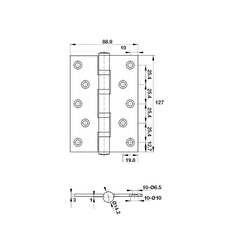 Bản Lề Lá 4 Vòng Bi 80Kg Hafele 926.25.505