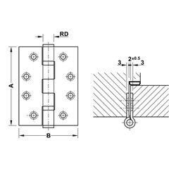 Bản Lề Lá 2 Vòng Bi 120Kg Hafele 926.98.020