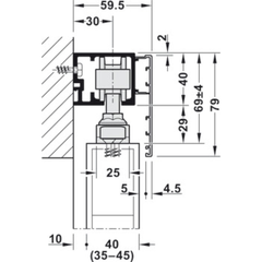 Bộ Các Thành Phần Cho Cửa Hafele 940.80.001