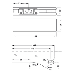 Kẹp Kính Dưới Inox Bóng Hafele 981.00.001