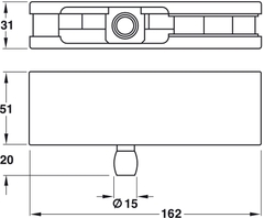 Kẹp Kính Trên Khung Inox Bóng Hafele 981.00.021