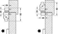 Tay đẩy cửa hơi Hafele 931.84.299