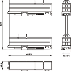 Kệ đựng gia vị Hafele Omero phải 150mm 549.20.840