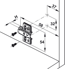 Đế bản lề Hafele 334.90.021