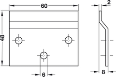 Đế Gắn Tường Chiều Dài 60mm Hafele 290.08.900