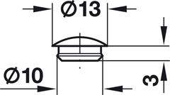 Nắp đậy ốc liên kết 13/10mm = nhựa Hafele 045.13.106