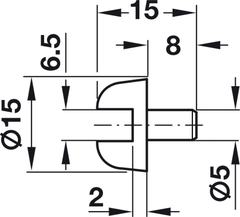 Chốt đỡ kệ kính = nhựa trắng 5/6mm Hafele 287.28.770