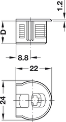 Thân Ốc Liên Kết Cho Gỗ Dày Từ 19mm Hafele 263.14.705