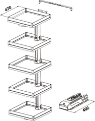 Bộ Kệ Convoy Lavido 450mm Hafele 549.62.904