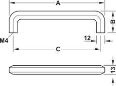 Tay Nắm Tủ 172mm H1710 Hafele 106.62.006