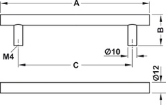 Tay Nắm Tủ Inox 200mm Hafele 155.01.402