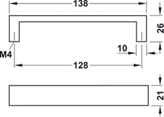 Tay Nắm Tủ Nhôm Hafele 110.73.904