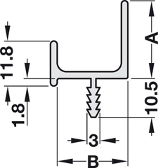 Tay Nắm Dạng Thanh Nhôm 2500mm Hafele 126.22.909