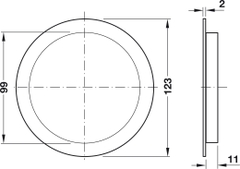 Thông gió màu trắng 123mm Hafele 571.67.718