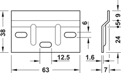Đế Gắn Tường Cho Bas Treo Tủ Hafele 290.08.920