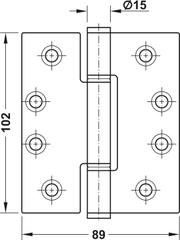 Bản lề chịu lực, 102 MM, SS316 Hafele 926.94.703