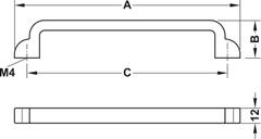 Tay Nắm Tủ D180mm Hafele 106.61.144