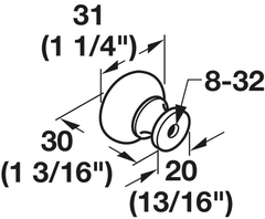 Quả Nắm Tủ Hafele 136.94.600