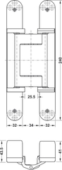 Bản lề âm TE640 3D A8, SSS Hafele 924.17.525