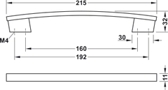 Tay Nắm Tủ 214mm H1345 Hafele 110.34.327