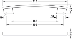 Tay Nắm Tủ 214mm H1345 Hafele 110.34.227