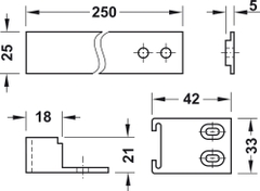 Bas gắn cánh tủ lạnh Hafele 568.16.020