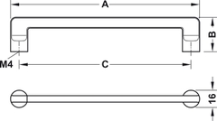 Tay Nắm Tủ 176mm Hafele 106.61.124