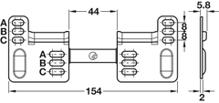 Đế Gắn Tường Cho Bas Treo Tủ Hafele 290.41.991