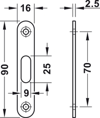 Bộ Thân Khóa Cho Cửa Trượt Hafele 911.26.524