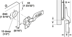 Phụ Kiện Bản Lề Cho Cửa 1 Cánh 19 - 32mm Hafele 408.24.002