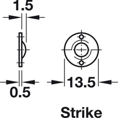 Chận cửa có BI sắt 12mm Hafele 241.86.114