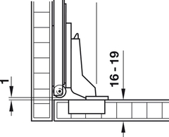 Phụ Kiện Bản Lề Cho Cửa 1 Cánh 16 - 19mm Hafele 408.24.020
