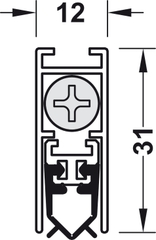 Nẹp cửa =nhôm 830mm Hafele 950.05.902