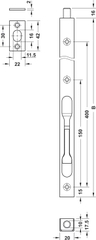 Chốt Cửa Âm 300mm Hafele 911.62.183