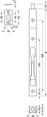Chốt Cửa Âm 450mm Hafele 911.62.184