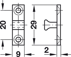 Chận cửa =KL Hafele 244.20.015