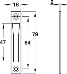 Bas thân khóa =KL 16x79mm Hafele 911.61.063