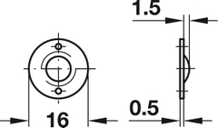 Chận cửa có BI sắt 12mm Hafele 241.86.114